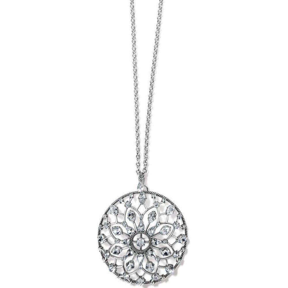 NWT Brighton One Love Silver Crystal Circle Long/Short Convertible Necklace
